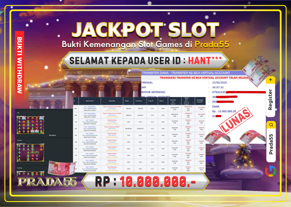 JACKPOT SLOT GATES OF OLYMPUS XMAS 1000  RP.10.000.000,- LUNAS DI PRADA55!