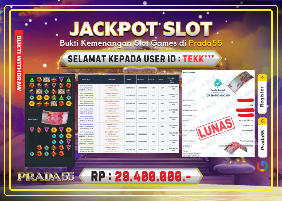 JACKPOT SLOT GATES OF OLYMPUS RP.29.400.000,- LUNAS DI PRADA55!