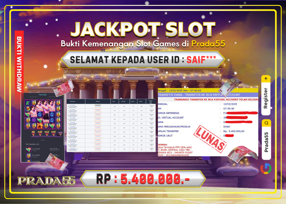 JACKPOT SLOT PG SOFT COCKTAIL NIGHTS RP.5.400.000,- LUNAS DI PRADA55!