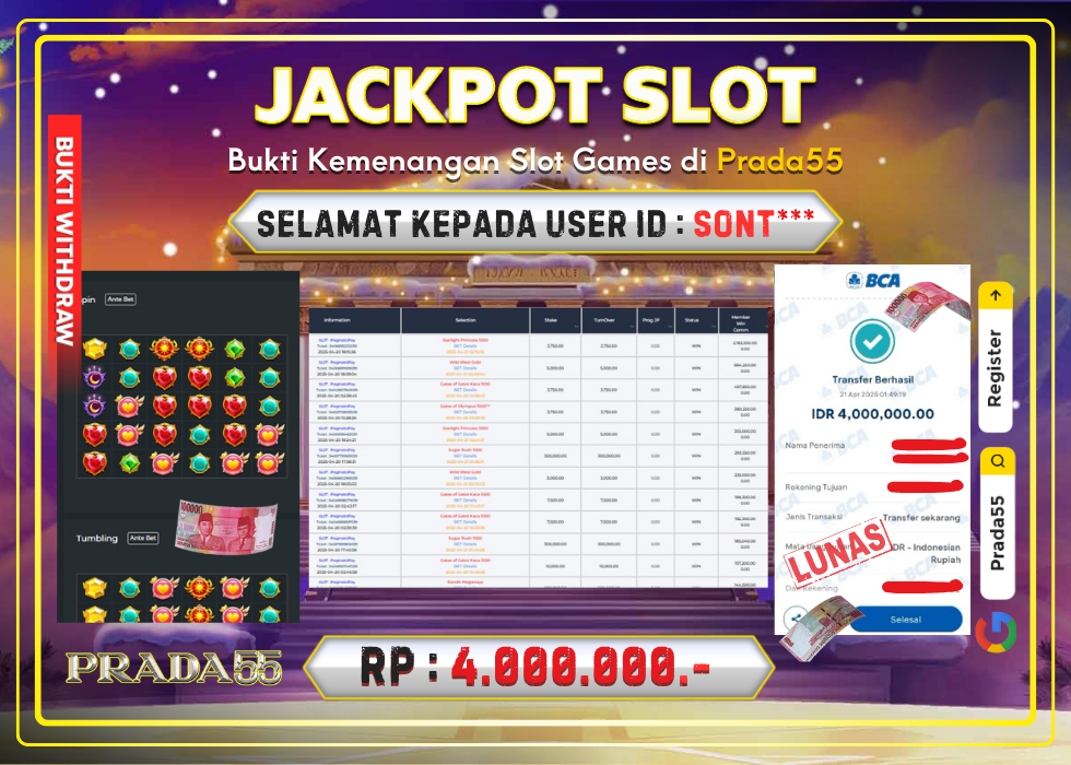 JACKPOT SLOT PRAGMATIC STARLIGHT PRINCESS 1000 RP.4.000.000,- LUNAS DI PRADA55!