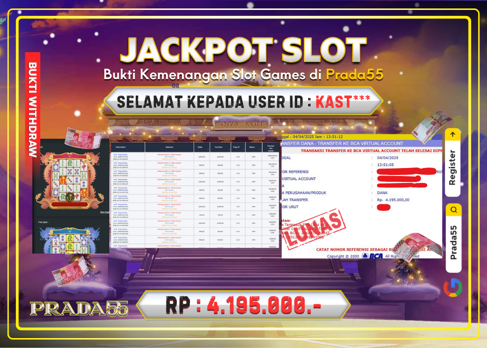 JACKPOT SLOT PRAGMATIC MAHJONG WIN3 BLACK SCATTER RP.4.195.000,- LUNAS DI PRADA55!