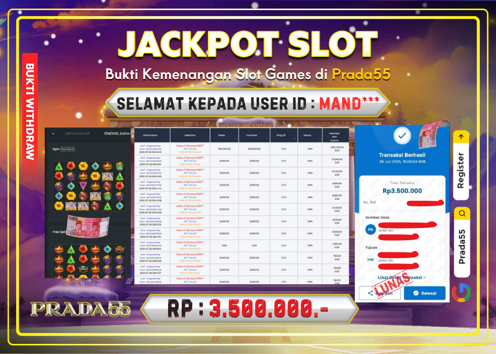 JACKPOT SLOT PRAGMATIC GATES OF OLYMPUS 1000 RP.3.500.000,- LUNAS DI PRADA55!