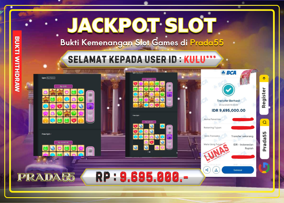 JACKPOT SLOT PRAGMATIC PLAY CANDY BLITZ BOMBS RP.9.695.000,- LUNAS DI PRADA55!