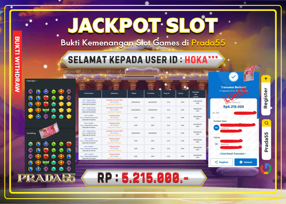 JACKPOT SLOT PRAGMATIC STARLIGHT PRINCESS 1000 RP.5.215.000,- LUNAS DI PRADA55!