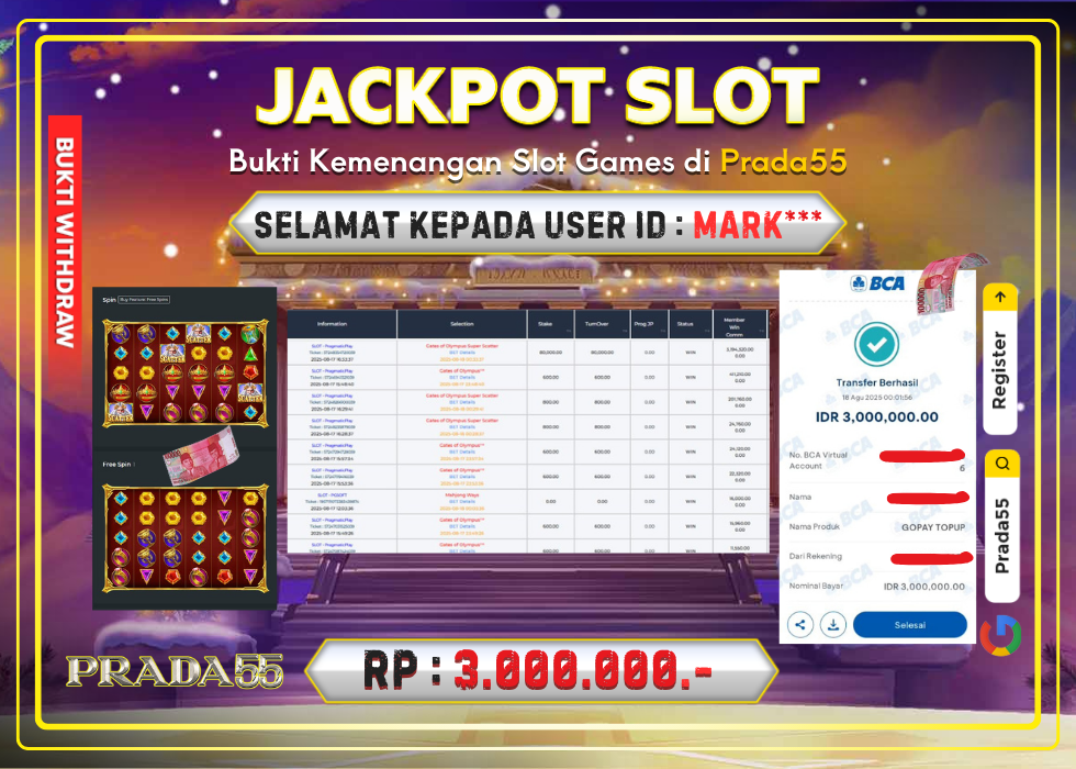 JACKPOT SLOT PRAGMATIC GATES OF OLYMPUS SUPER SCATTER RP.3.000.000,- LUNAS DI PRADA55!