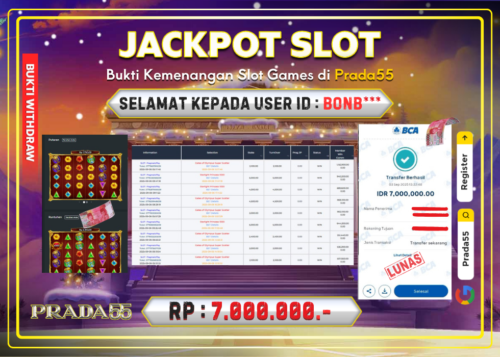 JACKPOT SLOT PRAGMATIC GATES OF OLYMPUS SUPER SCATTER RP.7.000.000,- LUNAS DI PRADA55!
