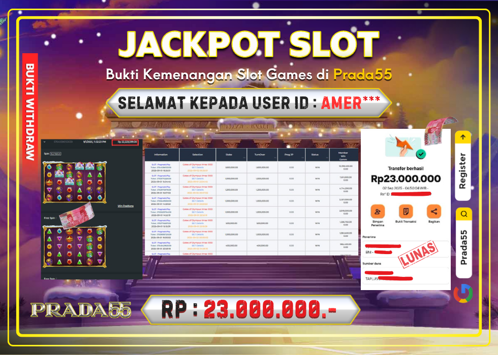 JACKPOT SLOT PRAGMATIC GATES OF OLYMPUS XMAS1000 RP.23.000.000,- LUNAS DI PRADA55!